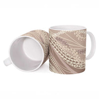 Polynesian Puakeniken Pikake Twisted Lei Ceramic Mug Beige - Polynesian Pride