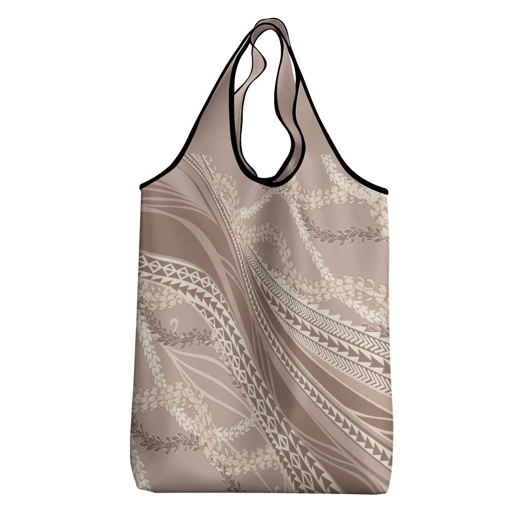 Polynesian Puakeniken Pikake Twisted Lei Grocery Bag Beige - Polynesian Pride