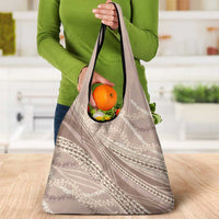 Polynesian Puakeniken Pikake Twisted Lei Grocery Bag Beige - Polynesian Pride