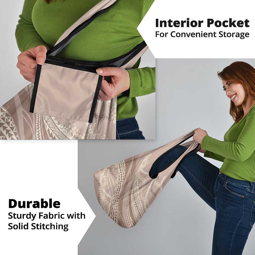 Polynesian Puakeniken Pikake Twisted Lei Grocery Bag Beige - Polynesian Pride