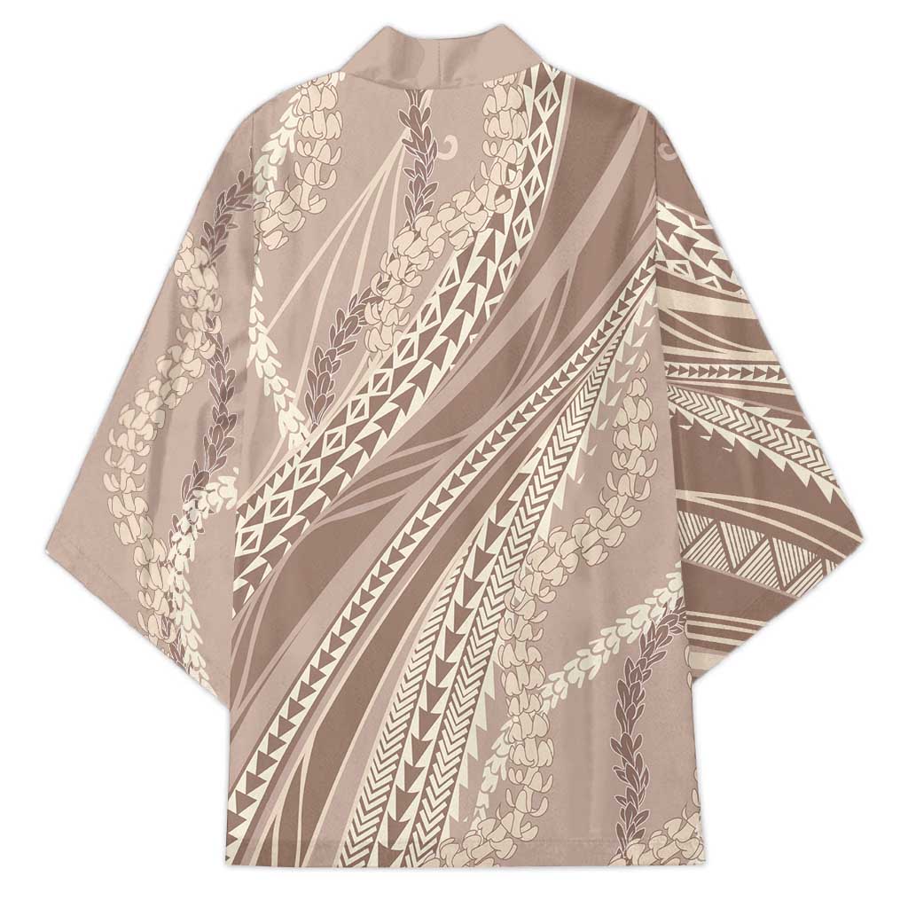 Polynesian Puakeniken Pikake Twisted Lei Kimono Beige - Polynesian Pride