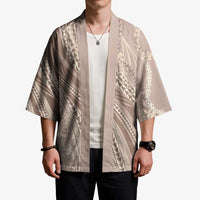 Polynesian Puakeniken Pikake Twisted Lei Kimono Beige - Polynesian Pride