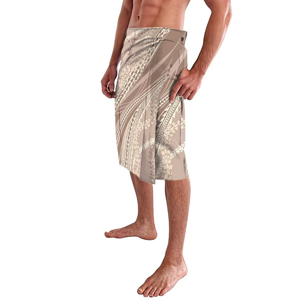Polynesian Puakeniken Pikake Twisted Lei Lavalava Beige - Polynesian Pride