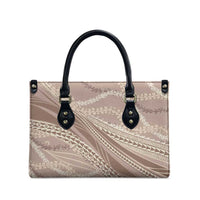 Polynesian Puakeniken Pikake Twisted Lei Leather Bag Beige - Polynesian Pride
