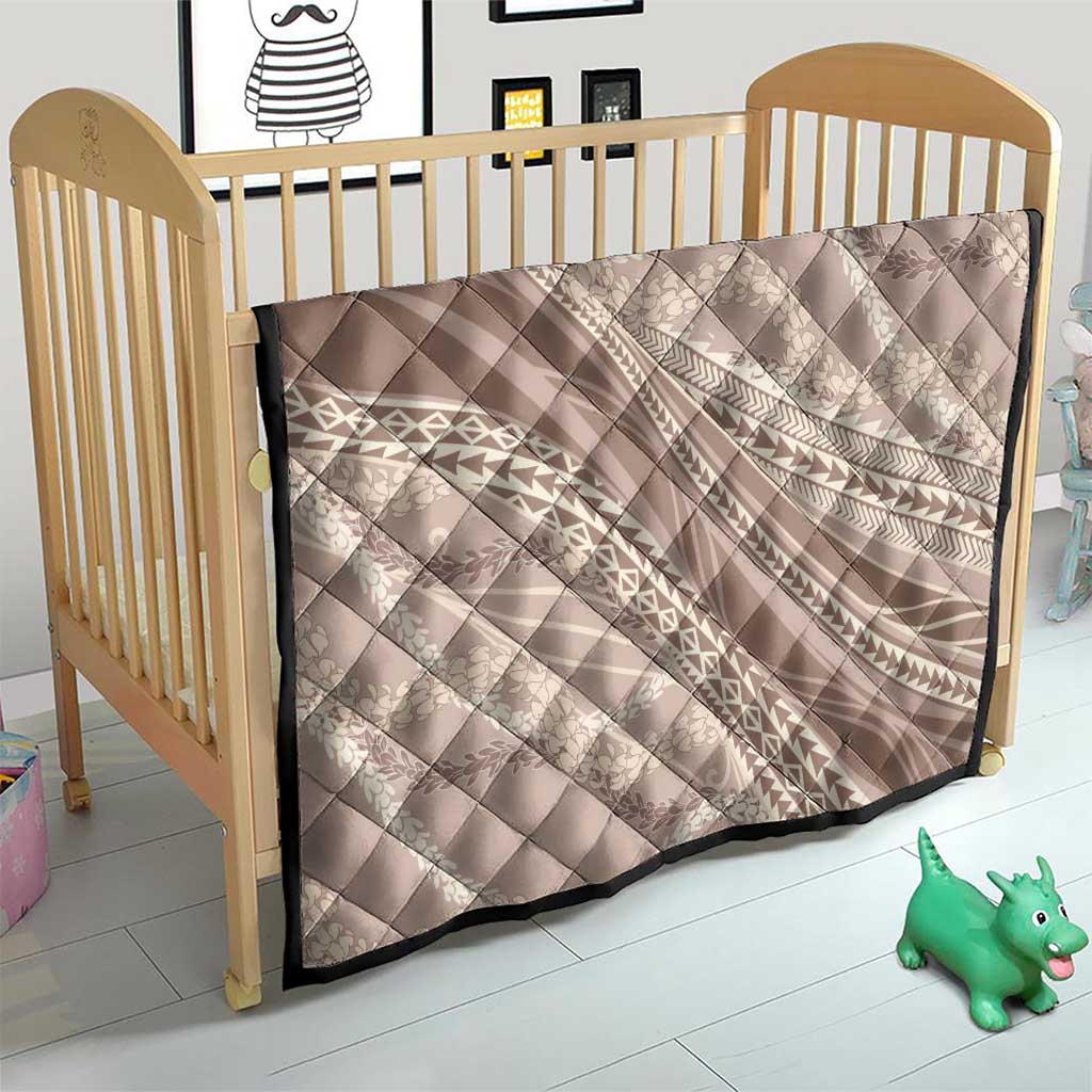 Polynesian Puakeniken Pikake Twisted Lei Quilt Beige - Polynesian Pride