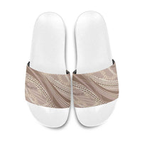 Polynesian Puakeniken Pikake Twisted Lei Slide Sandals Beige - Polynesian Pride