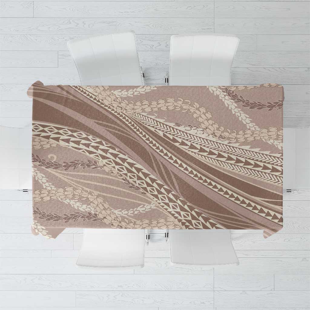 Polynesian Puakeniken Pikake Twisted Lei Tablecloth Beige - Polynesian Pride