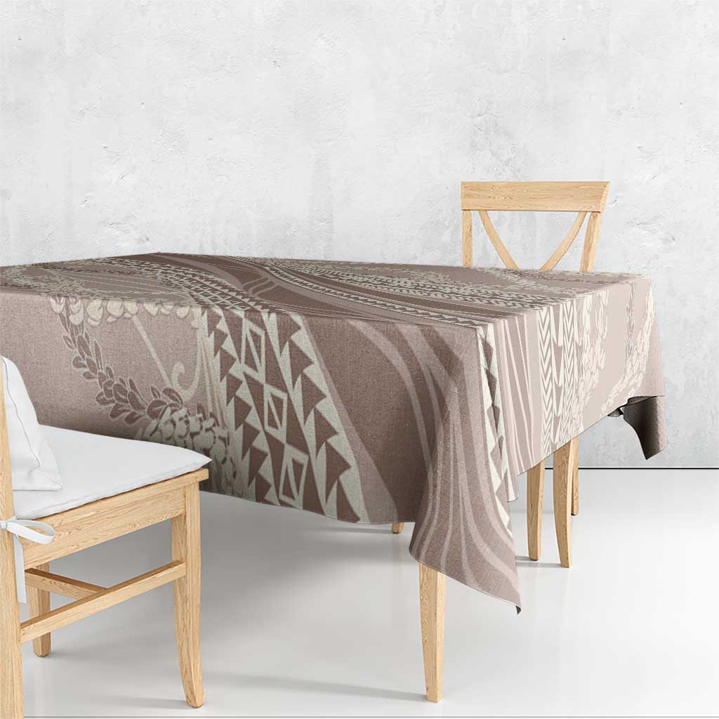 Polynesian Puakeniken Pikake Twisted Lei Tablecloth Beige - Polynesian Pride