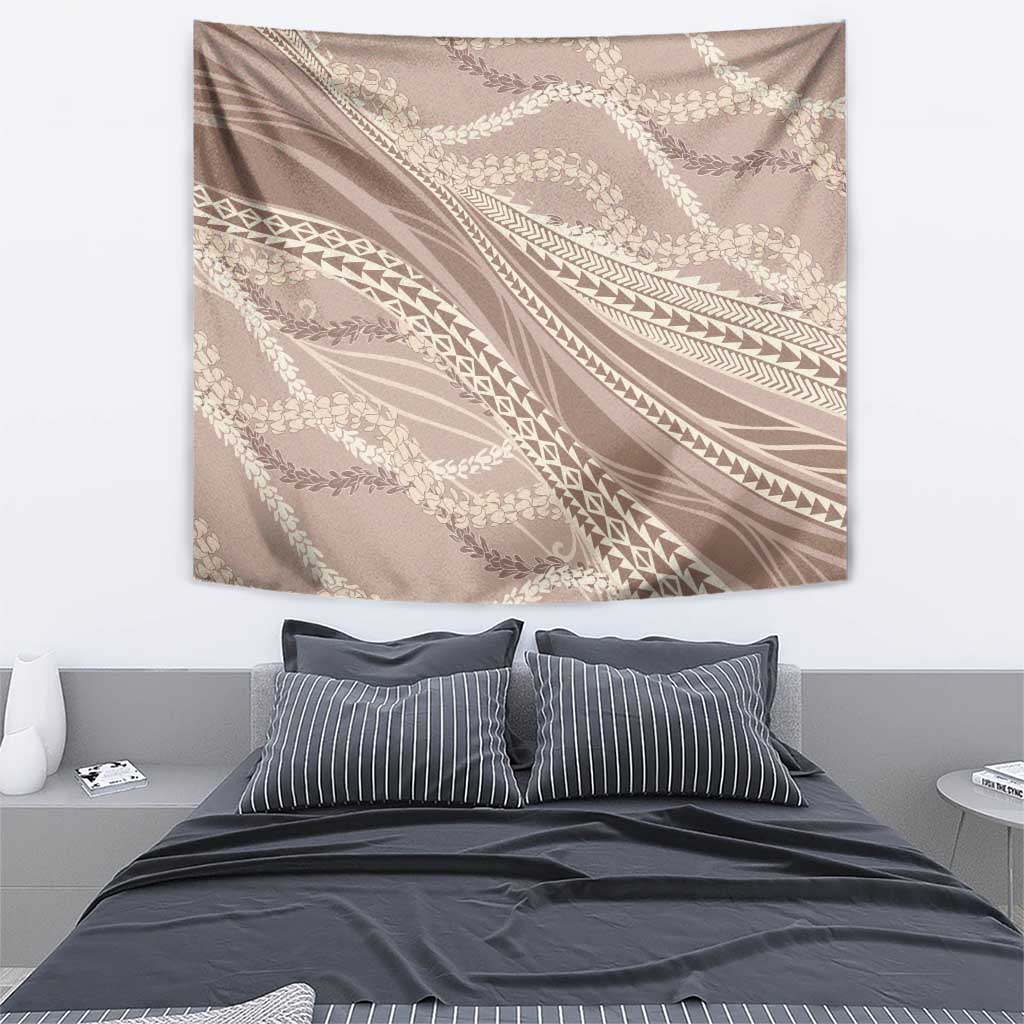Polynesian Puakeniken Pikake Twisted Lei Tapestry Beige - Polynesian Pride