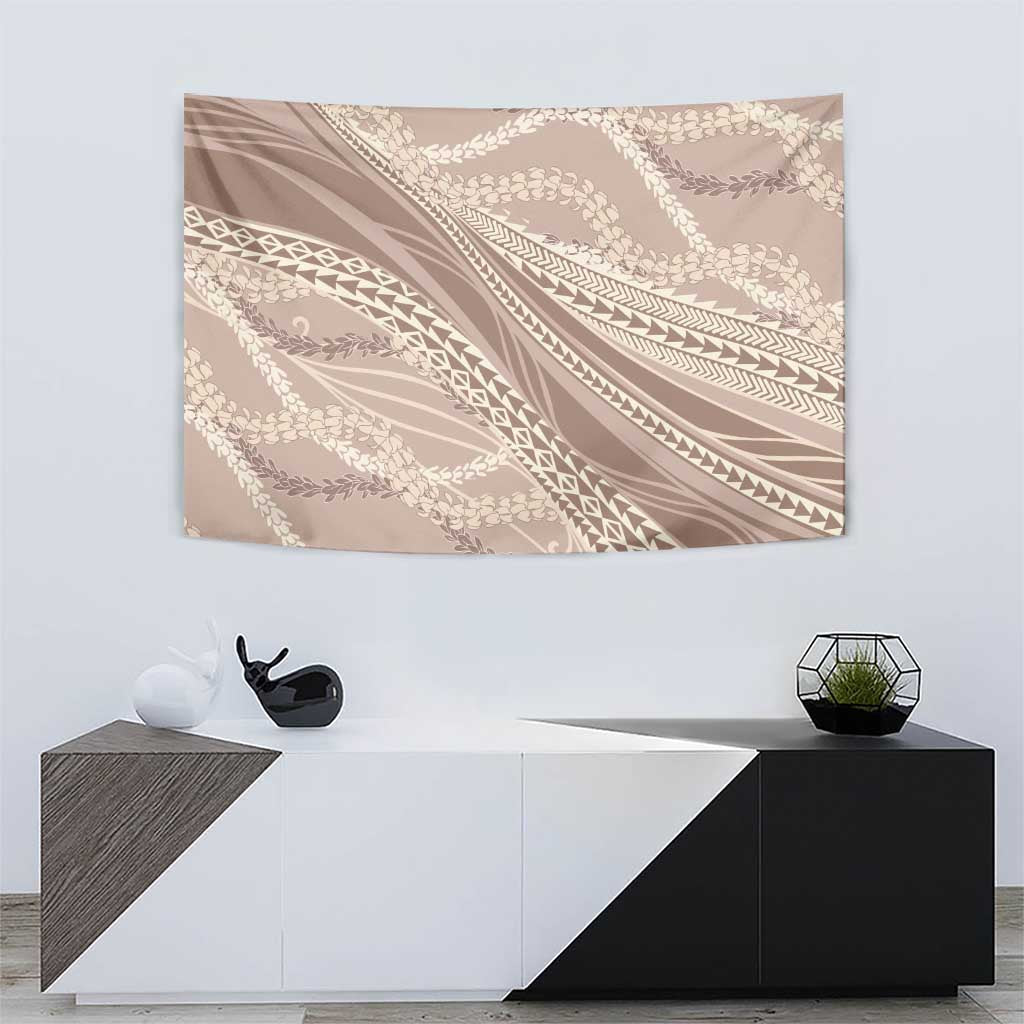 Polynesian Puakeniken Pikake Twisted Lei Tapestry Beige - Polynesian Pride