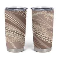 Polynesian Puakeniken Pikake Twisted Lei Tumbler Cup Beige - Polynesian Pride