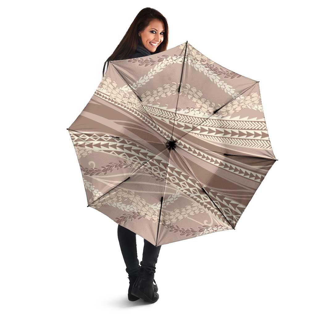 Polynesian Puakeniken Pikake Twisted Lei Umbrella Beige - Polynesian Pride
