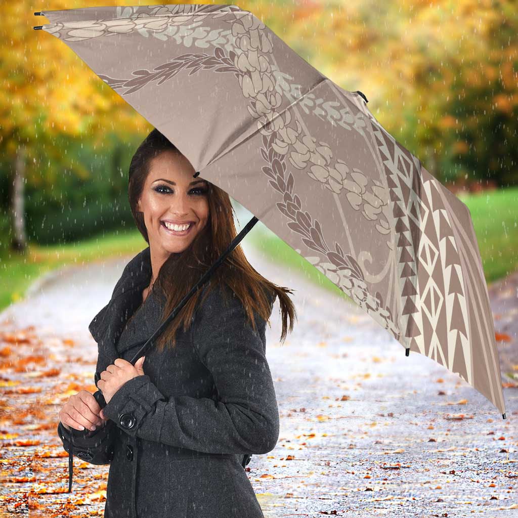 Polynesian Puakeniken Pikake Twisted Lei Umbrella Beige - Polynesian Pride