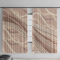 Polynesian Puakeniken Pikake Twisted Lei Window Curtain Beige - Polynesian Pride