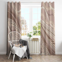 Polynesian Puakeniken Pikake Twisted Lei Window Curtain Beige - Polynesian Pride