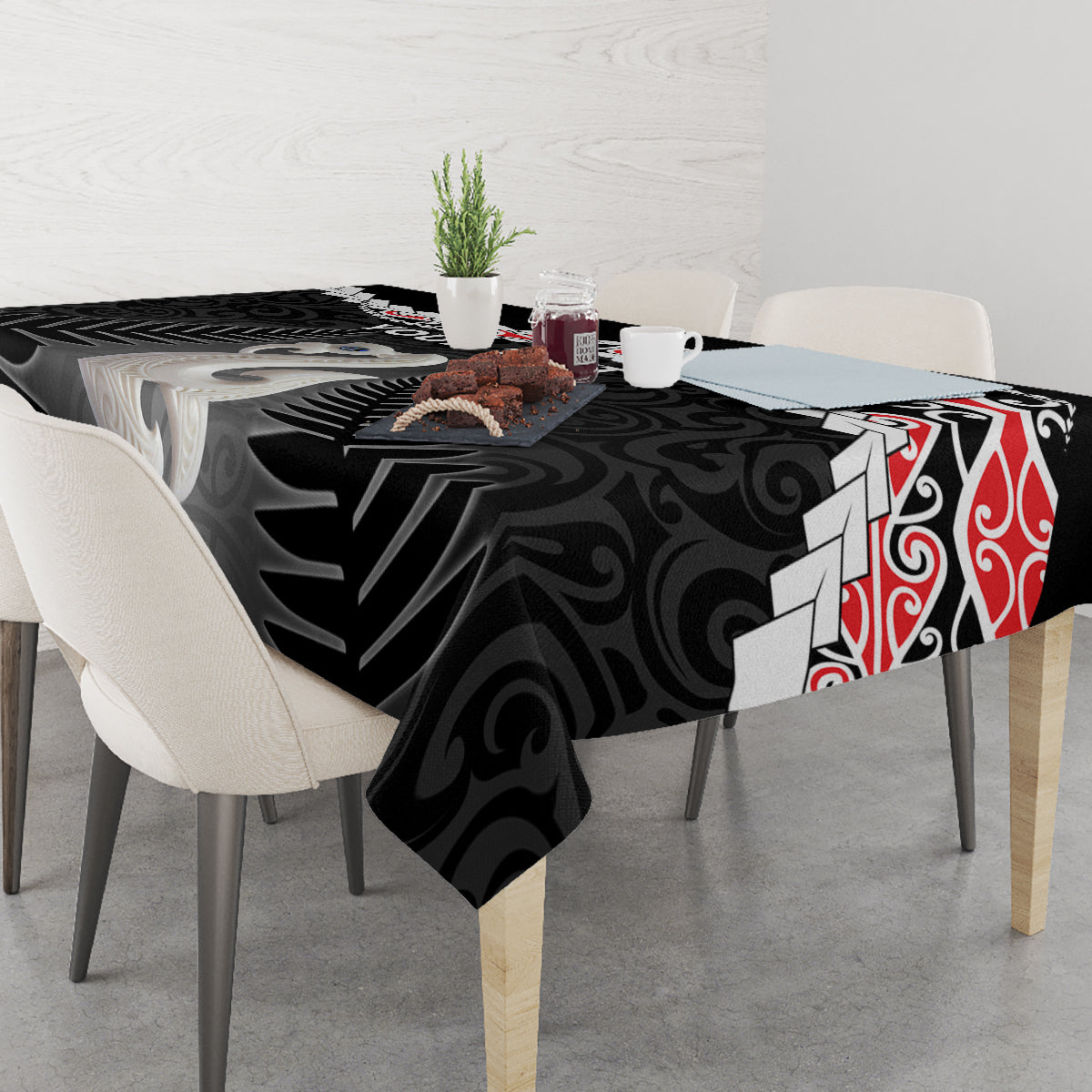 Personalised New Zealand Maori Tablecloth Manaia Mix Koru LT7 - Polynesian Pride