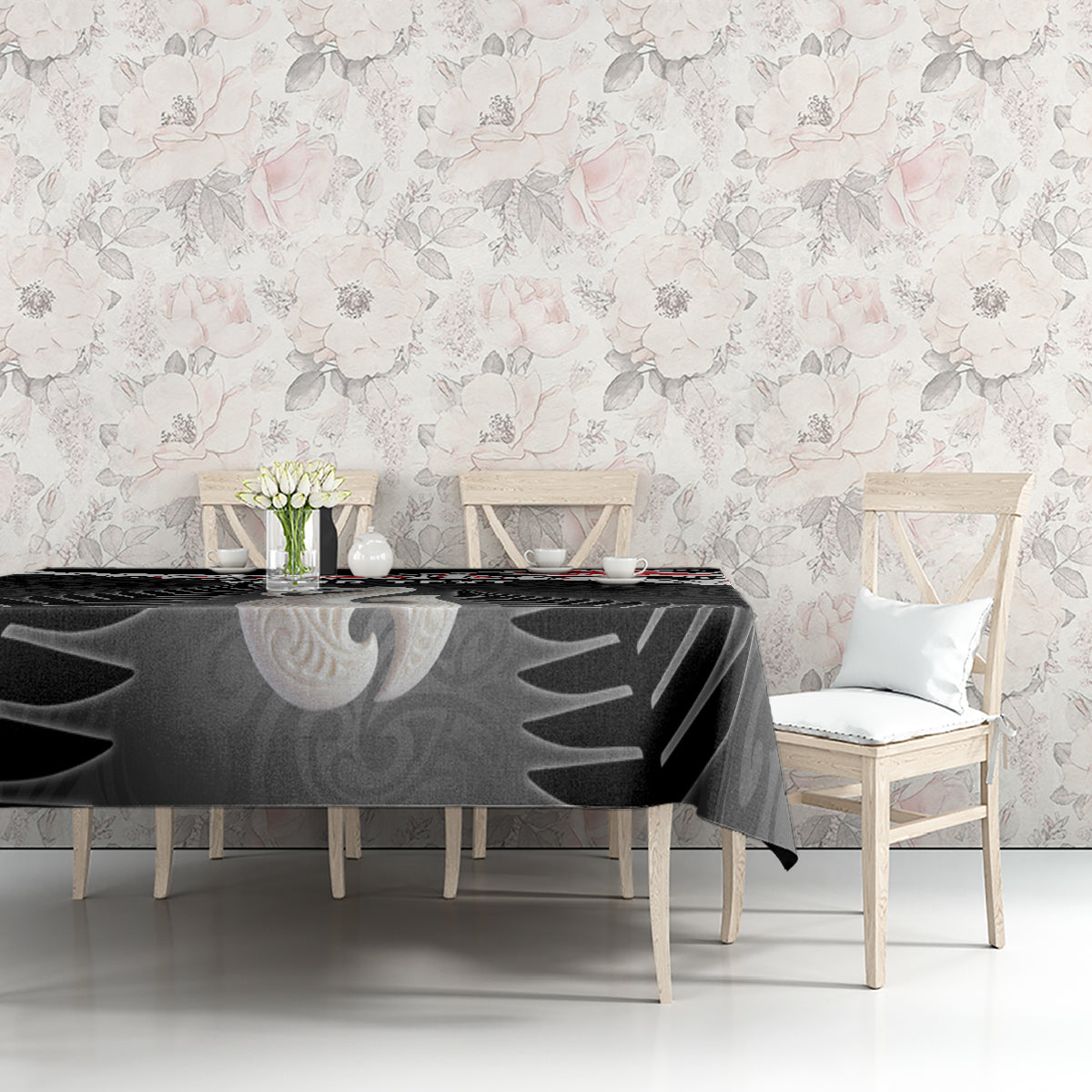 Personalised New Zealand Maori Tablecloth Manaia Mix Koru LT7 - Polynesian Pride