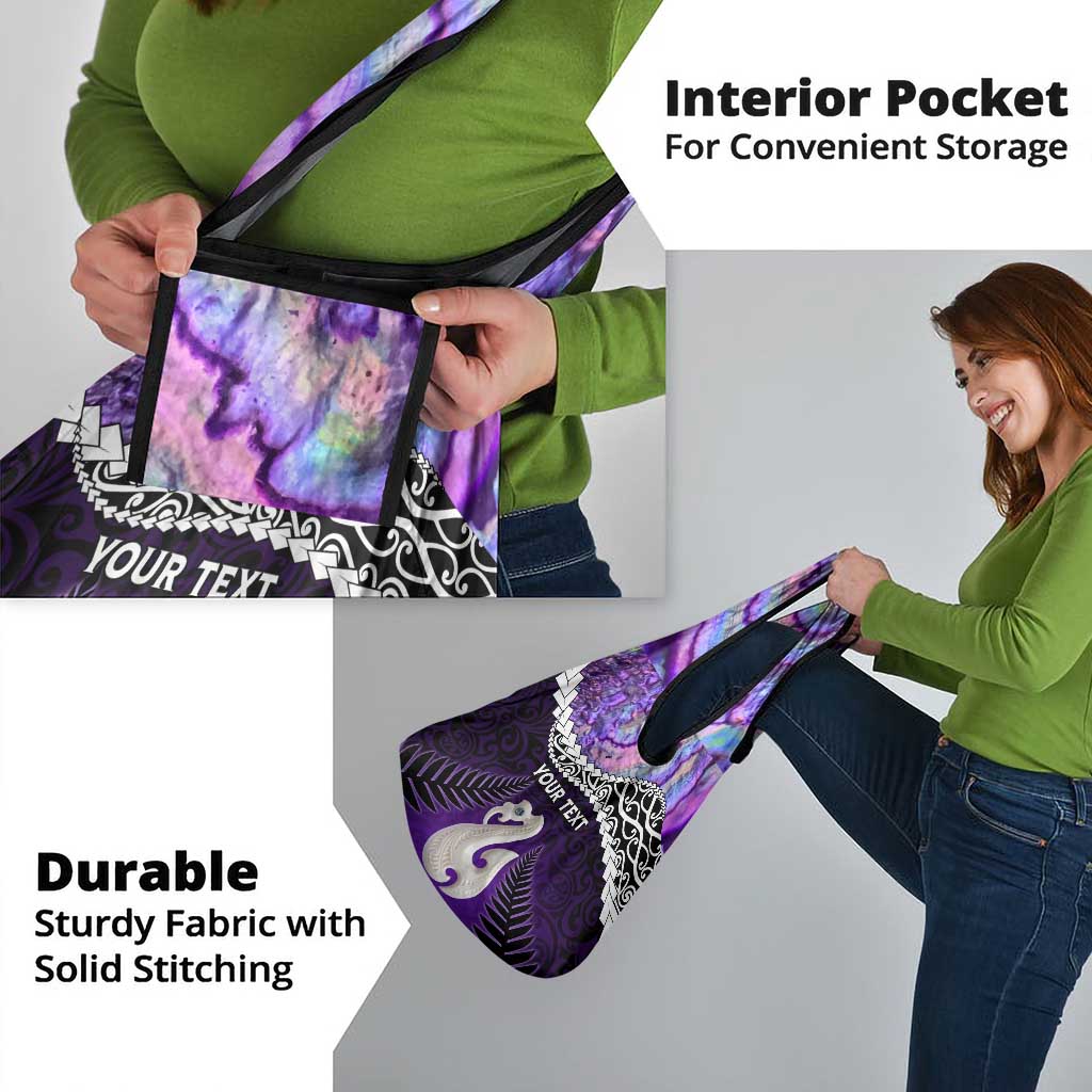 Personalised New Zealand Maori Grocery Bag Manaia Paua Shell Purple