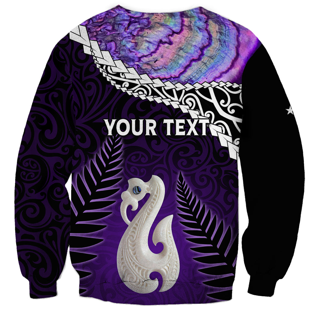Personalised New Zealand Maori Sweatshirt Manaia Paua Shell Purple LT7 - Polynesian Pride
