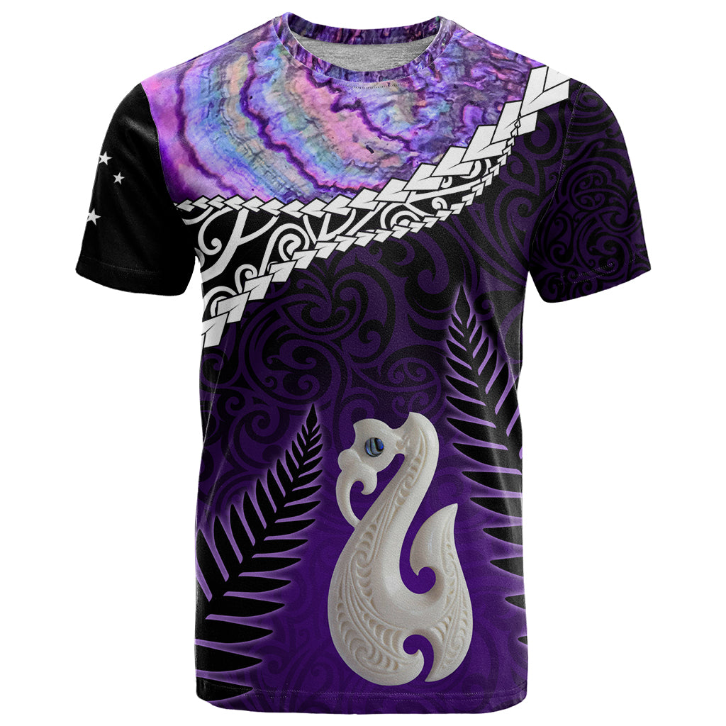 Personalised New Zealand Maori T Shirt Manaia Paua Shell Purple LT7 Purple - Polynesian Pride