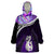 Personalised New Zealand Maori Wearable Blanket Hoodie Manaia Paua Shell Purple LT7 One Size Purple - Polynesian Pride
