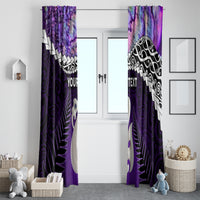 Personalised New Zealand Maori Window Curtain Manaia Paua Shell Purple LT7 - Polynesian Pride