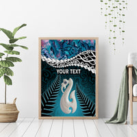 Personalised New Zealand Maori Canvas Wall Art Manaia Paua Shell Turquoise LT7 - Polynesian Pride