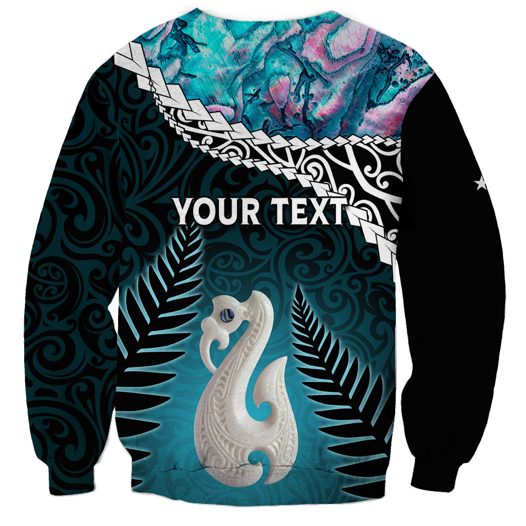 Personalised New Zealand Maori Sweatshirt Manaia Paua Shell Turquoise LT7 - Polynesian Pride