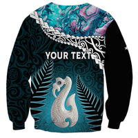Personalised New Zealand Maori Sweatshirt Manaia Paua Shell Turquoise LT7 - Polynesian Pride