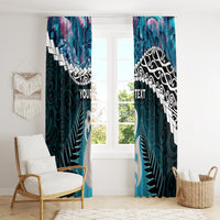 Personalised New Zealand Maori Window Curtain Manaia Paua Shell Turquoise LT7 - Polynesian Pride