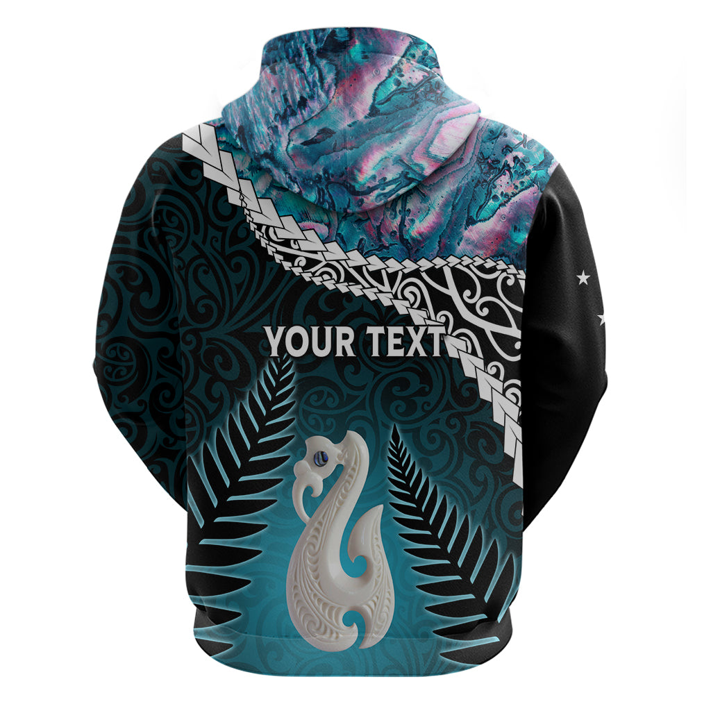 Personalised New Zealand Maori Zip Hoodie Manaia Paua Shell Turquoise LT7 - Polynesian Pride