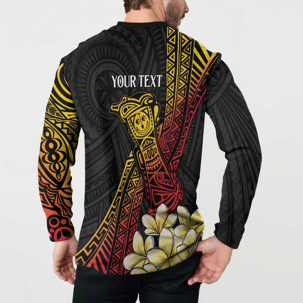 Personalized Papua New Guinea Button Sweatshirt Kundu Drum Carving Motifs LT7 - Polynesian Pride