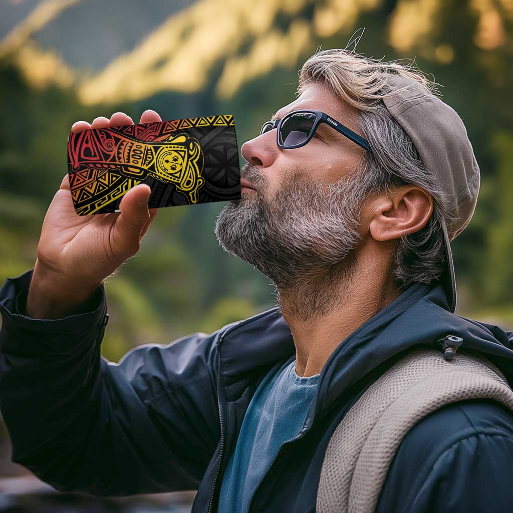 Personalized Papua New Guinea 4 in 1 Can Cooler Tumbler Kundu Drum Carving Motifs