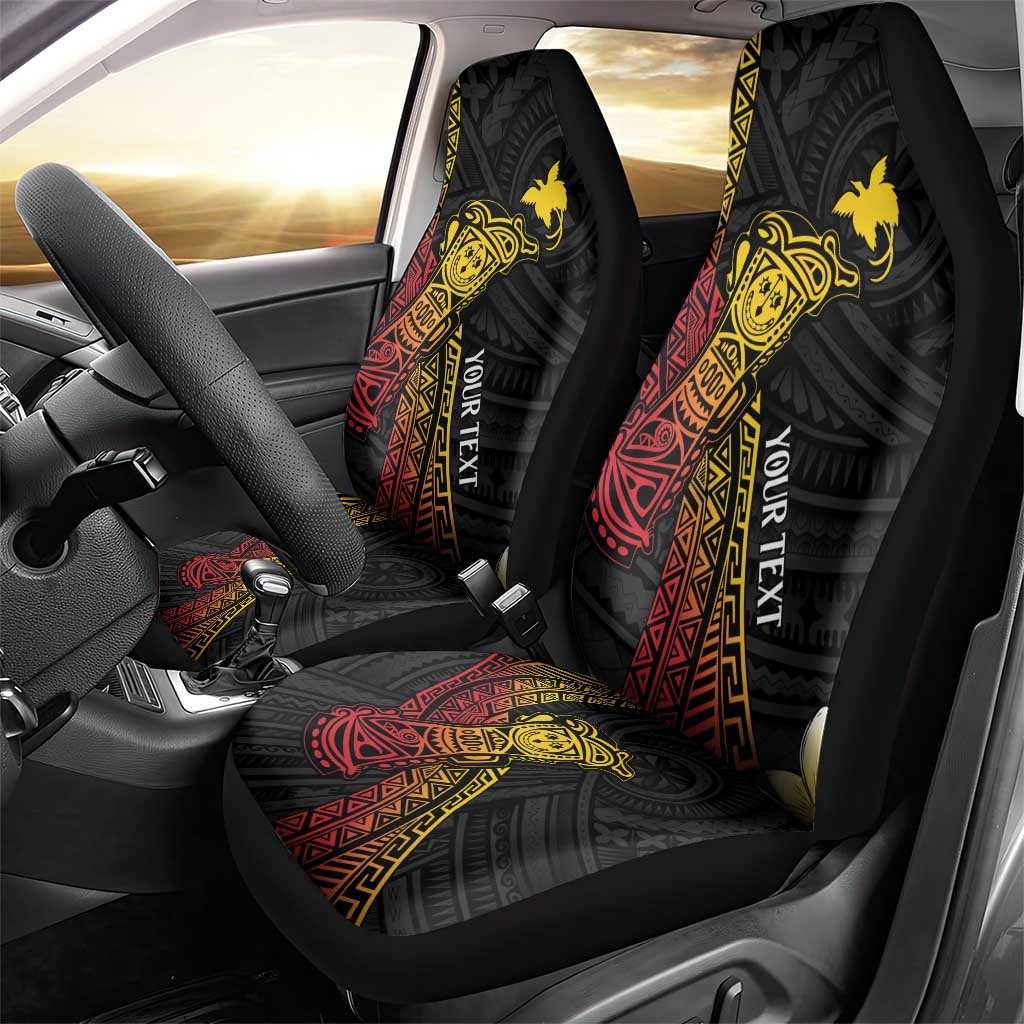 Personalized Papua New Guinea Car Seat Cover Kundu Drum Carving Motifs LT7 - Polynesian Pride