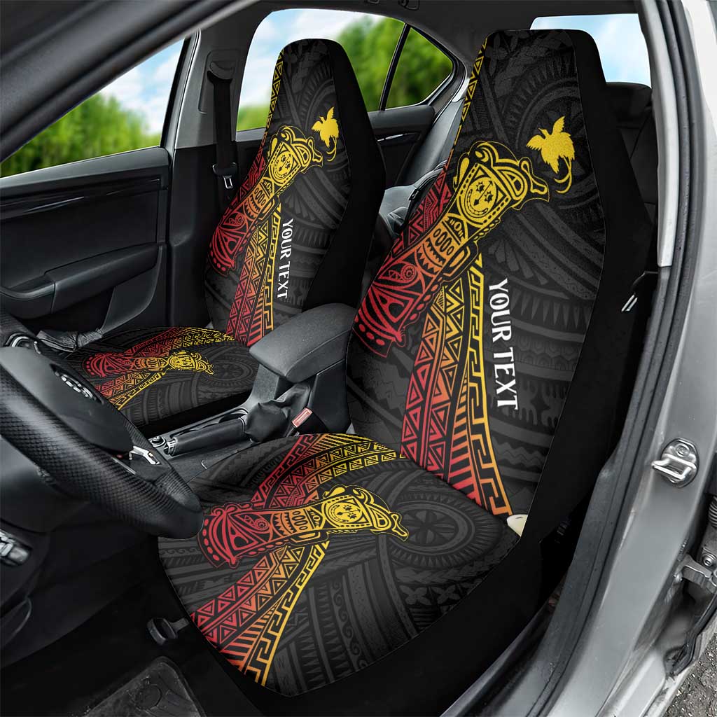Personalized Papua New Guinea Car Seat Cover Kundu Drum Carving Motifs LT7 - Polynesian Pride