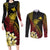 Personalized Papua New Guinea Couples Matching Long Sleeve Bodycon Dress and Long Sleeve Button Shirt Kundu Drum Carving Motifs