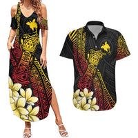 Personalized Papua New Guinea Couples Matching Summer Maxi Dress and Hawaiian Shirt Kundu Drum Carving Motifs