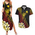 Personalized Papua New Guinea Couples Matching Summer Maxi Dress and Hawaiian Shirt Kundu Drum Carving Motifs