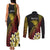Personalized Papua New Guinea Couples Matching Tank Maxi Dress and Long Sleeve Button Shirt Kundu Drum Carving Motifs