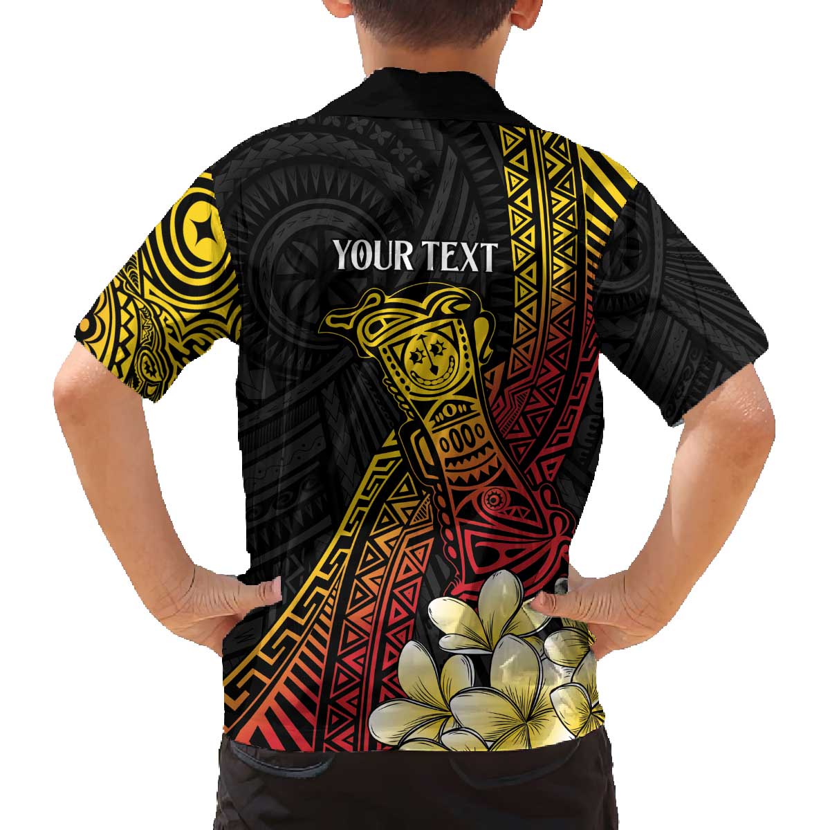 Personalized Papua New Guinea Family Matching Off The Shoulder Long Sleeve Dress and Hawaiian Shirt Kundu Drum Carving Motifs LT7 - Polynesian Pride