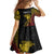 Personalized Papua New Guinea Family Matching Off Shoulder Maxi Dress and Hawaiian Shirt Kundu Drum Carving Motifs