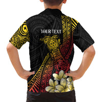 Personalized Papua New Guinea Family Matching Off Shoulder Short Dress and Hawaiian Shirt Kundu Drum Carving Motifs LT7 - Polynesian Pride