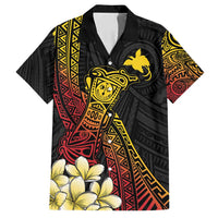 Personalized Papua New Guinea Family Matching Puletasi and Hawaiian Shirt Kundu Drum Carving Motifs LT7 Dad's Shirt - Short Sleeve Black - Polynesian Pride