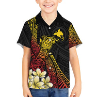 Personalized Papua New Guinea Family Matching Puletasi and Hawaiian Shirt Kundu Drum Carving Motifs LT7 Son's Shirt Black - Polynesian Pride