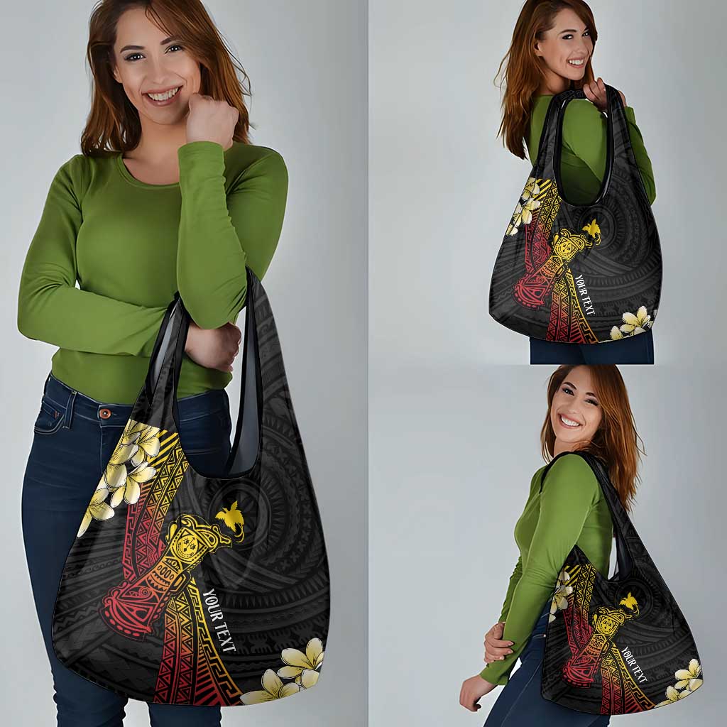 Personalized Papua New Guinea Grocery Bag Kundu Drum Carving Motifs