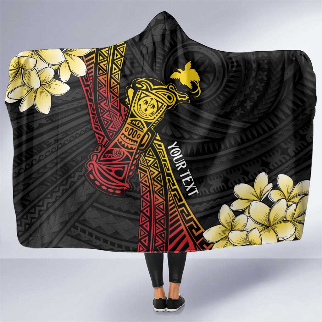 Personalized Papua New Guinea Hooded Blanket Kundu Drum Carving Motifs