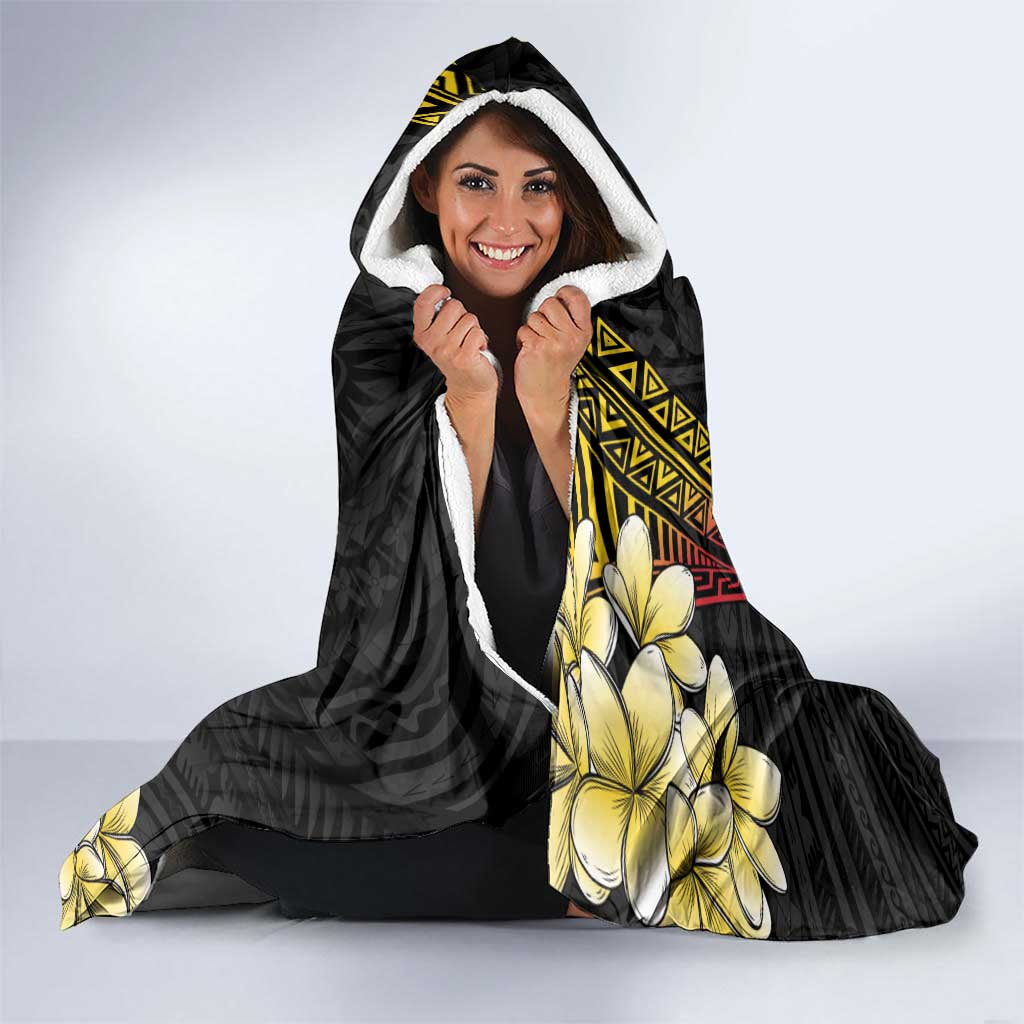 Personalized Papua New Guinea Hooded Blanket Kundu Drum Carving Motifs