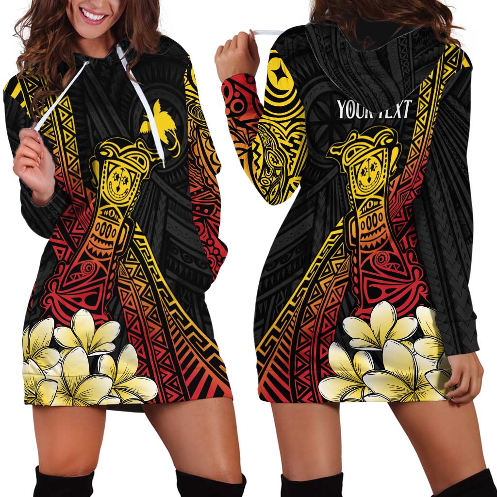 Personalized Papua New Guinea Hoodie Dress Kundu Drum Carving Motifs LT7 - Polynesian Pride