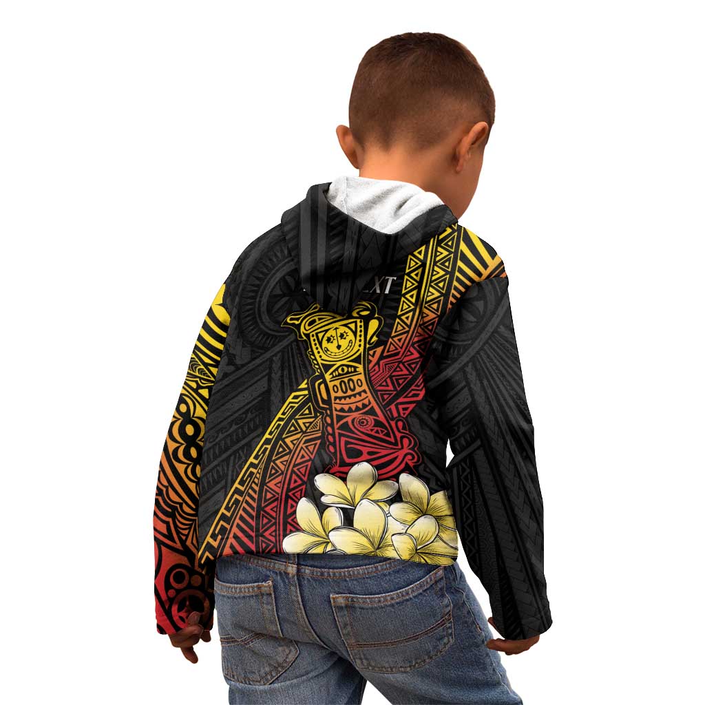 Personalized Papua New Guinea Kid Hoodie Kundu Drum Carving Motifs