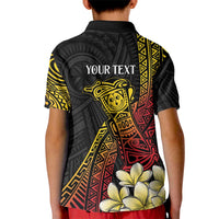 Personalized Papua New Guinea Kid Polo Shirt Kundu Drum Carving Motifs